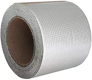 ISAN Roof Repair Waterproof Aluminium Foil on Butyl Rubber Single Side Adhesive Tape with Liner Width 96mm (Approx 4