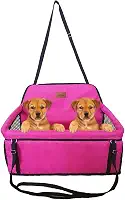 Petizada, Cadeirinha Assento Dupla Para Viajar Com 2 Pets no Carro Viagem Segura Confortável Até 30kg Cor:Rosa