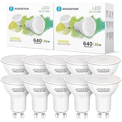 Bombillas Led Leroy Merlin Gu10 Aigostar - Bombilla LED 8W GU10? Luz calida 3000K? 640lm? Esmerilada? no regulable - 10 unidades