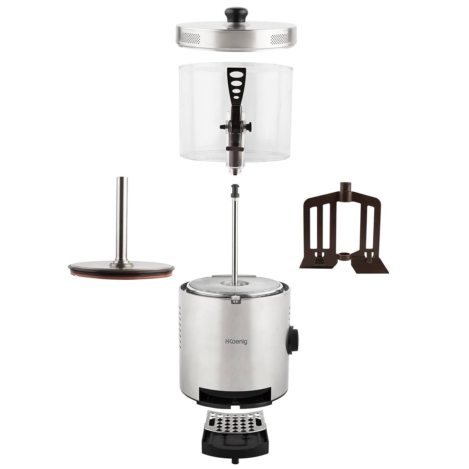 H.Koenig SHK800 Maquina Dispensadora de Chocolate, Capacidad 3L, Diseño en Acero Inoxidable, Temperatura Entre 90ºC y 120ºC, 1200W