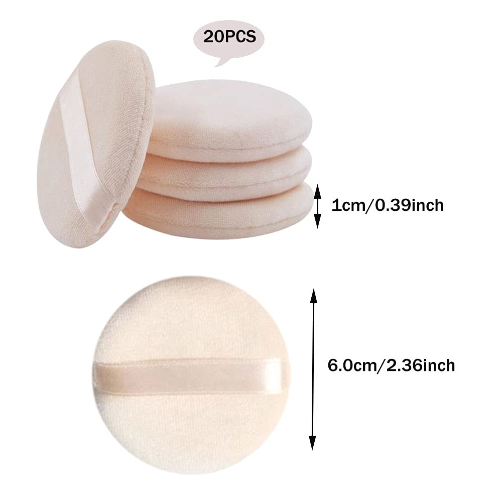 20PCS Soffio di Polvere Make Up Spugna, Spugnetta per il Trucco, Morbido Piumino da Cipria, Spugne Rotonde per Il Trucco Piumino, Soffio di Polvere Rotondo in Spugna, Soffio da Cipria Cosmetico