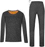 Juego de Ropa Interior calefactora para Hombre con USB 9 Zonas de Temperatura calefactora Inteligente Adecuada para el Clima frío del Invierno (Pilas no Incluidas) (Color : Dark Gray, Size : L/Large