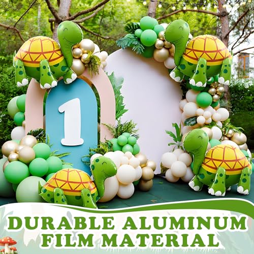 Image of 6 Pcs 4D Giant Turtle Balloon Walking Tortoise Inflatable Balloons Animal Standing Foil Balloons Birthday Party Supplies for Circus Forest Zoo Wildlife Theme Party Decorations
