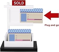 Vista 5 de FRIUSATE Soporte para tarjetas de visita de bienes raíces, letrero de venta para agente de bienes raíces, escritorio de negocios, soporte