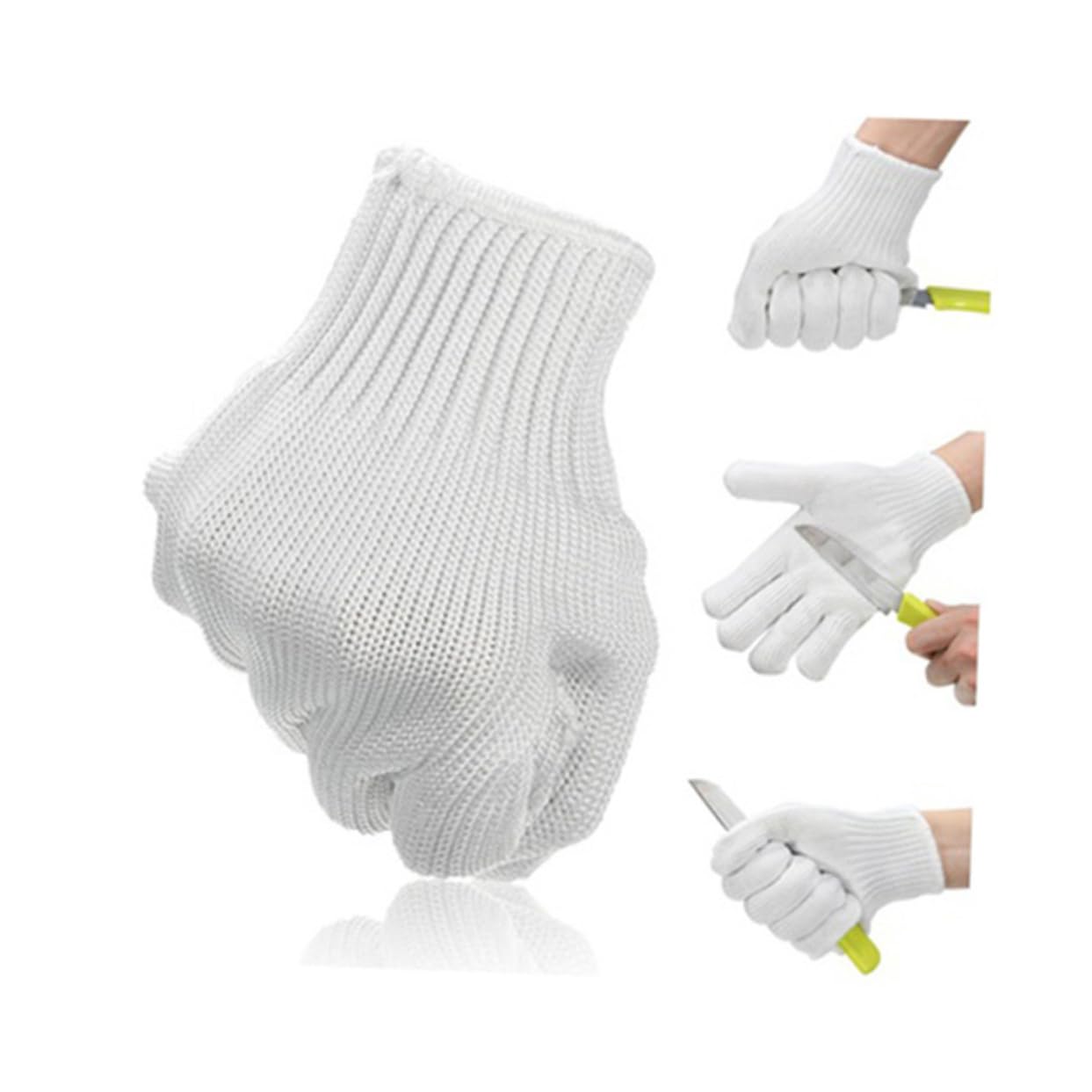 ARTIBETTER Anti-cut Gloves White Cutting Gloves Level 5 Protection for Kitchen Slicing Carving and Garden Use