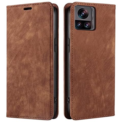 PaceBid Case Compatible with Motorola Moto Edge 30 Ultra 5G, Premium Vintage Leather Case, [Kickstand] [Magnetic Closure] Wallet Case Flip Cover for Motorola Moto Edge 30 Ultra 5G -Brown Cover