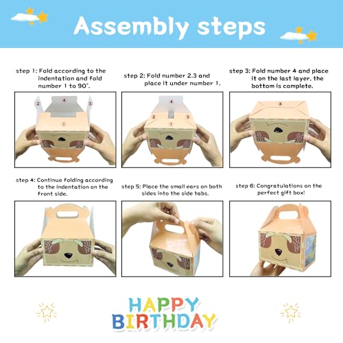 Blue Dog Party Favor Boxes (16pcs)