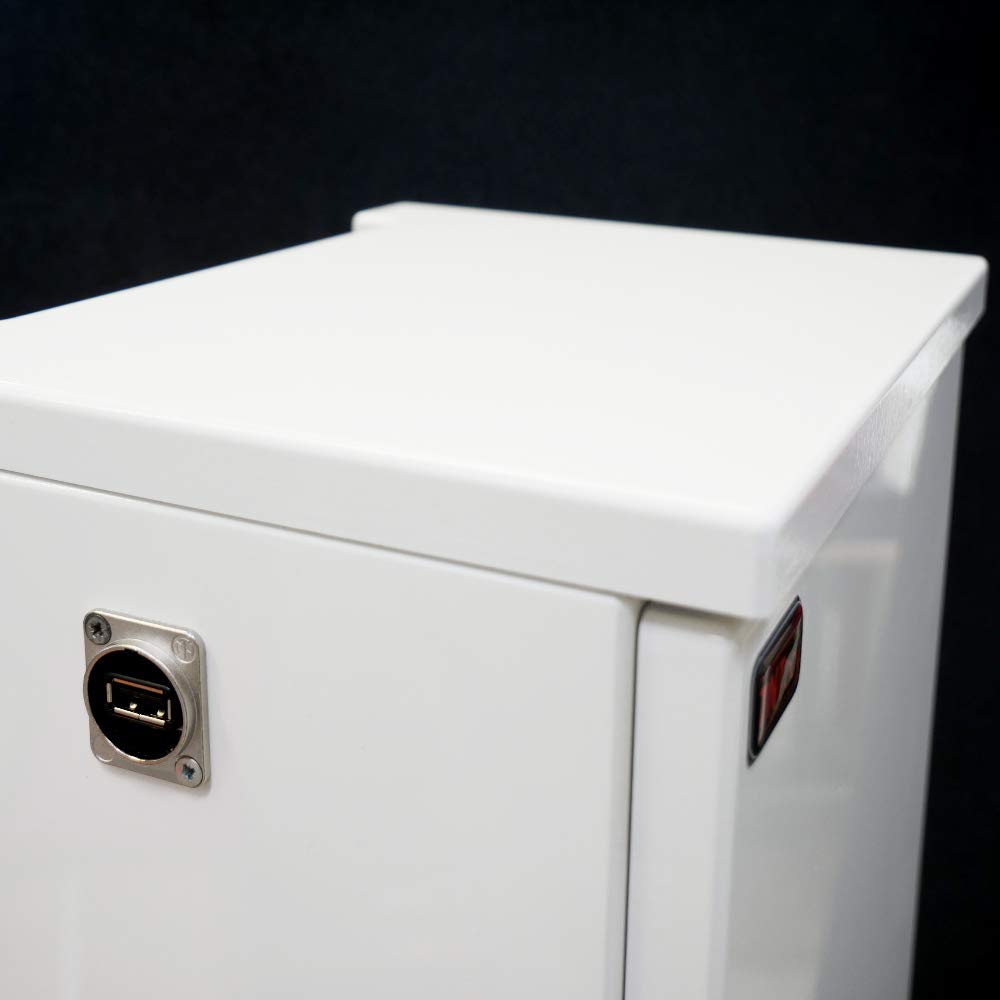 TNTboy® Netzwerk Design-Schrank für W-LAN Router - USB-Ladebuchse - Montageplatte - reinweiss
