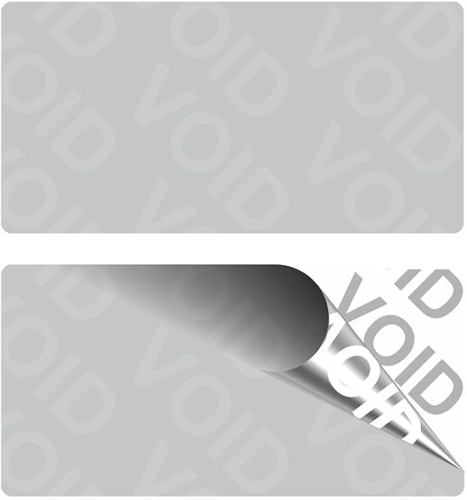 Etiquetas de seguridad VOID en rollo – 40 x 20 mm – 1000 unidades – Plata