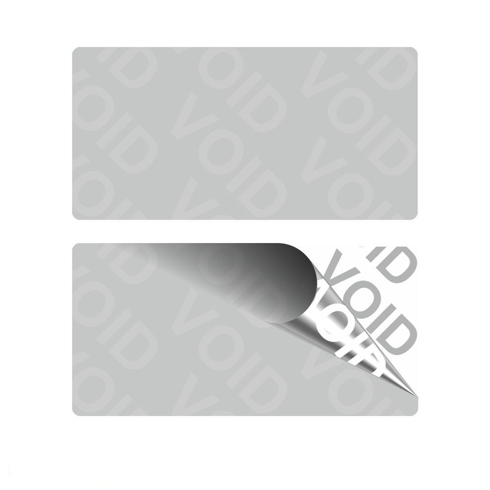 VOID - Etichette di sicurezza su rotolo, 28 x 14 mm, 1000 pezzi, colore: Argento