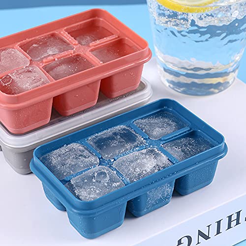 qizhangUS Siliconen vierkante ijsblokjesvorm met deksel DIY Ice Tray Mould Accessory (blauw) - Image 3