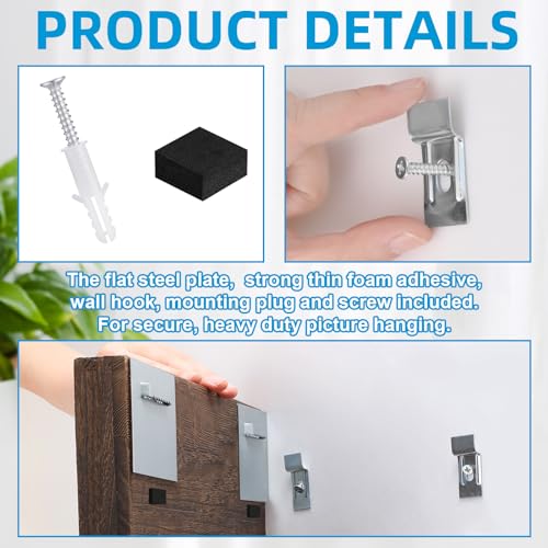 Image of Tandefio 24 Pack Self Adhesive Hanger 3.15 x 3.15 Hangers Adhesive Picture Hanging Plate Kit for Mirrors and Hanging Art /Photos on Acrylic, Glass, Aluminum or Other Flat Panels