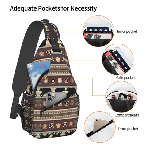 Mochila cruzada MyPiky con estampado de oso miniatura 4