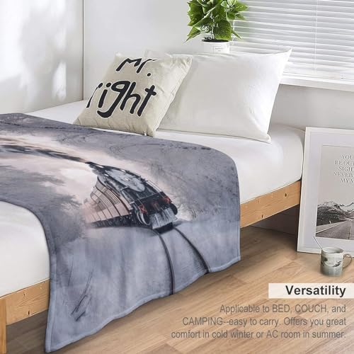 Train à Vapeur couverture flanelle plaid chaud super doux 140x180cm