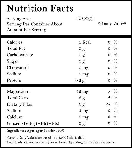 Delimam Organic Agar Agar Powder 3.53Oz Vegetable Gelatin Dietary Fiber #TOP1