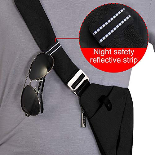 OSOCE Anti-Theft Waterproof Shoulder Backpack Sling Chest Crossbody Bag Cover Pack Rucksack Bicycle Sport (B13-Ⅰ-Black2)