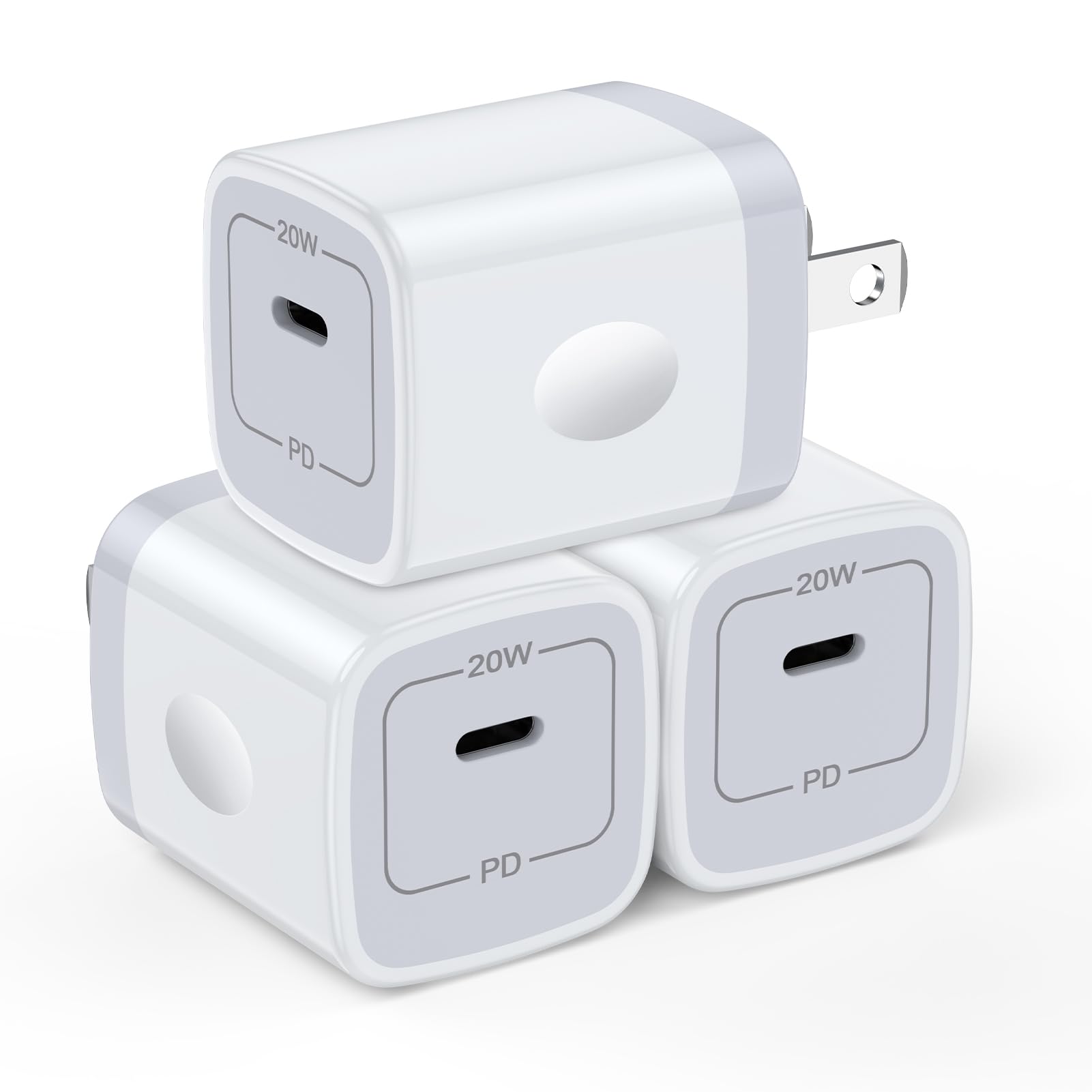 Super Fast Type C Charger Wall Adapter 3Pack 20W Android Phone USB C Charger Block for Samsung Galaxy A16/A15 5G/A35/A55/A...