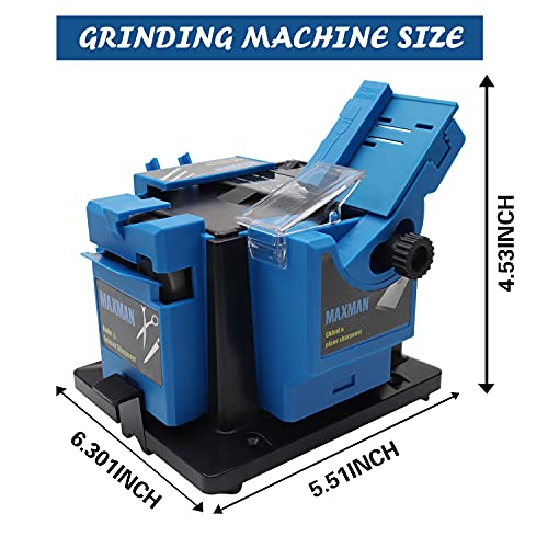 Electric Knife Sharpener Multi-Functional with 3 Abrasive Wheel and a Pair of Cut-Resistant Glove Adjustable Angle Button Grinding Tool Use for Chisel, HSS Drill Scissor and Kitchen utensils