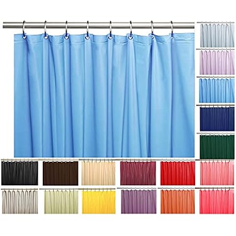 Venice Collections Elegant Heavy Duty Vinyl Shower Curtain Liner with 12 Metal Grommets Sky Blue Cover