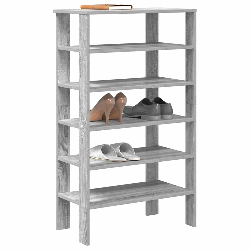 Étagère à chaussures Sonoma gris 61x32x105 cm en bois d'ingénierie INLIFE