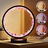 HYAMVOR Amethyst Bedside Lamp,Healing Crystal Night Light,3-Colors Ambient Lighting USB Dimming Table Light,Natural Energy Decor for Bedroom Home Dating Gift