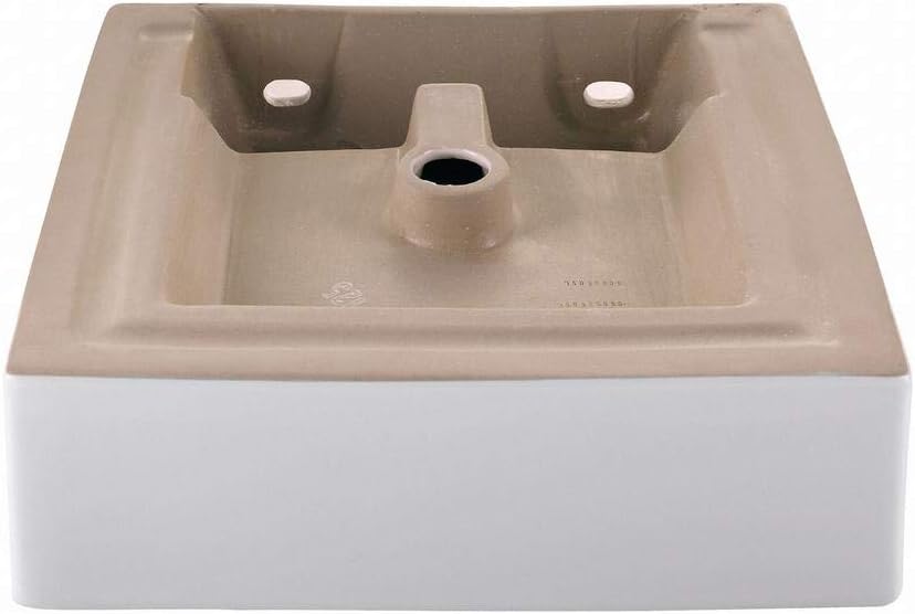 Best Deal Kraus KCV-150 Elavo Square Vessel Porcelain Ceramic Bathroom Sink with Overflow, 18 1/2, 18.5 Inch, White
