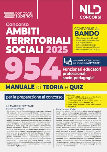Concorso ATS (Ambiti Territoriali Sociali) per 954 funzionari educatori professionali socio pedagogici. Manuale con teoria e quiz conforme al bando. Nuova ediz. Con espansione online