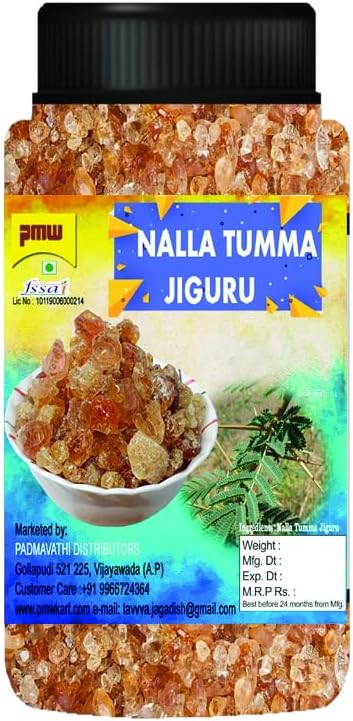 Pmw - Jar pack - Natural BABHUL Gum - Nalla Tumma JIGURU - Laddu Gond Edible 250 G