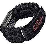 CAGOS Compatible with Fitbit Charge 5 Bands for Men, Rugged Paracord Replacement Wristbands Survival