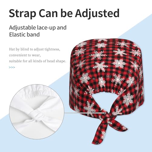 Image of Working Cap Scrub Cap with Sweatband Adjustable Unisex Women Tie Back Hat Nurse Surgical Caps