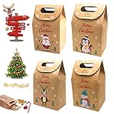 【PATRÓN】 Muñeco de nieve, Papá Noel, reno, pingüino. El exquisito diseño del patrón le da a las cajas un ambiente navideño, una bolsa de regalo perfecta para tus amigos, un lindo patrón impresionará a tus amigos.