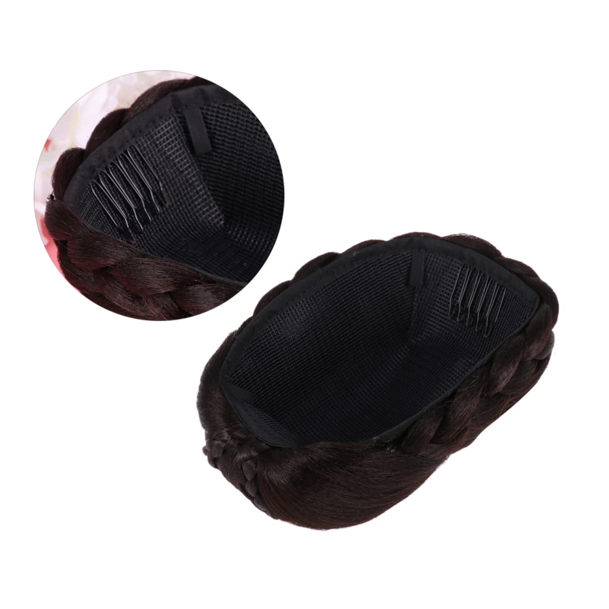 PartyKindom Natural Charm Wedding Wig Braided Hair Bun Hairpiece Easy to Use for Women Hair Bun Accessories for Women