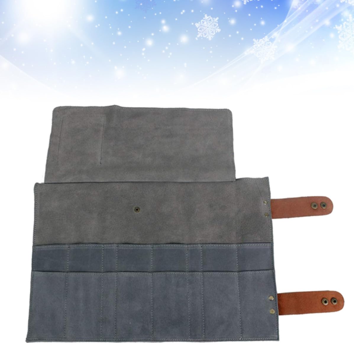 Amosfun Professionelle Friseurtasche mit 12 Fächern zur Organisation von Werkzeugen aus Leder und Rolle Design für Einsatz im Schönheitssalon