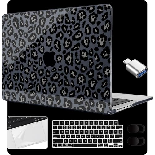 Image of MEEgoodo Case for M5 MacBook Pro 16 inch Case 2026 2024 2023 2021 with M5 M4 M3 M2 M1 Pro /Max Chip, Fit Model A3429 /A3428 /A3403 /A3186 /A2991 /A2780 /A2485, Snow Leopard Texture