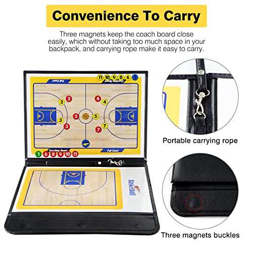 Leap Basketball Coaching Board Foldable Coaches Clipboard Magnetic Tactical Board With Dry Erase Marker Pen And Two Sets Marker #TOP1