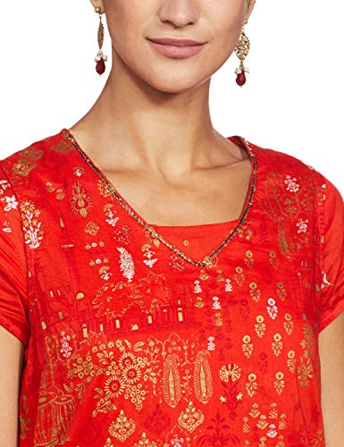 Image of BIBA Womens Round Neck Printed Kurta
