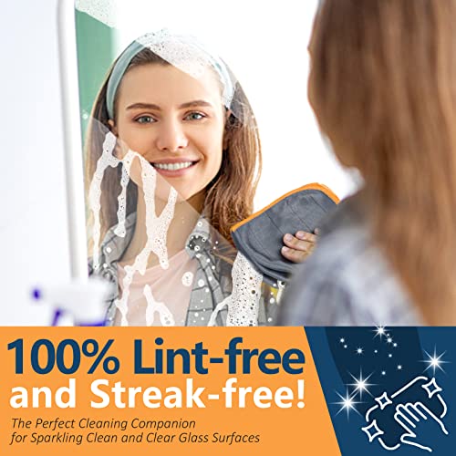 Carbon Microfiber Cleaning Cloth Glass Window Polishing Lint Free Streak Free Easy Clean Rag Reusable For Mirror Kitchen Dish Auto Detailing, Pack Of 3, 12"X12", 400Gsm #TOP5