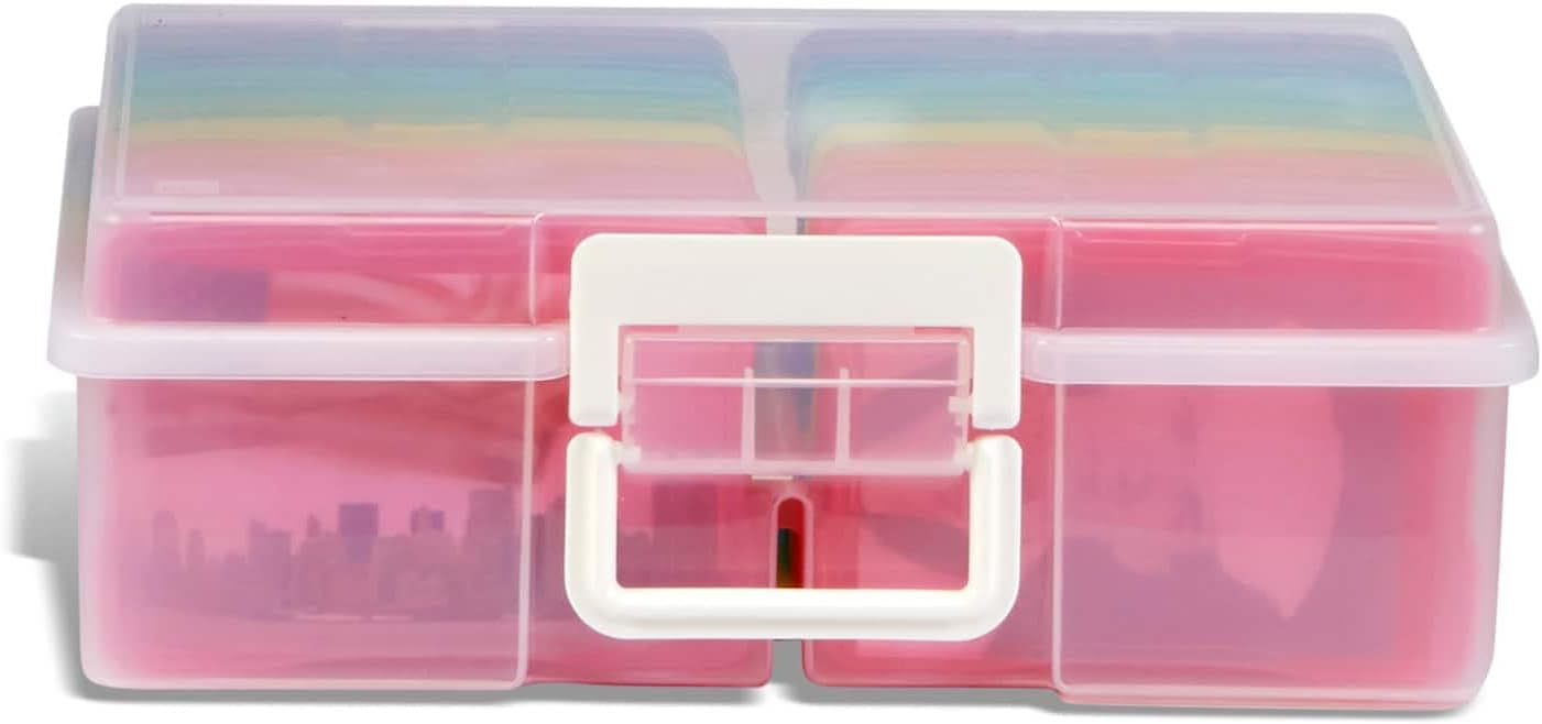 Multicolor Photo & Craft Keeper by Simply Tidy - Organize and Store Photos, Stickers, and Craft Supplies, Includes 16 Small Cases - 1 Pack