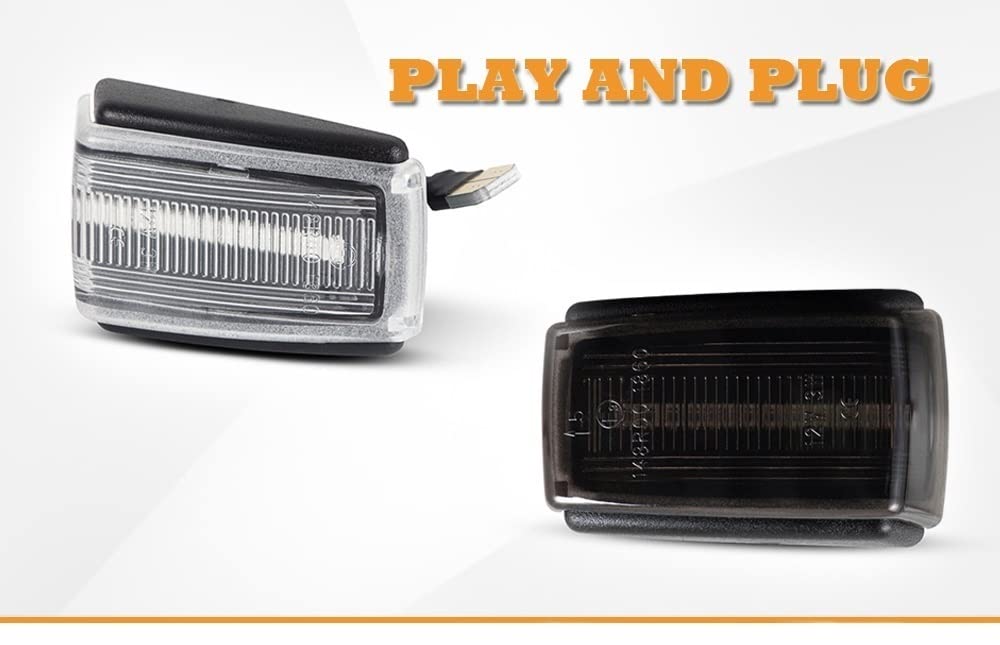 indicatori specchio laterale 2Pcs Dinamico Ambra LED Indicatore Laterale Blinker Indicatori Di Direzione Per Volvo V40 V70 S40 850 240 740 C70 940 S70 S90 960 Indicatore Di Direzione(Smoke LENS)