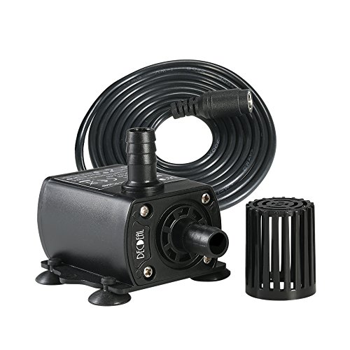 Bomba de água submersível Decdeal DC 12V 5W Bomba ultra silenciosa para lagoa, aquário, 280L/H Lift