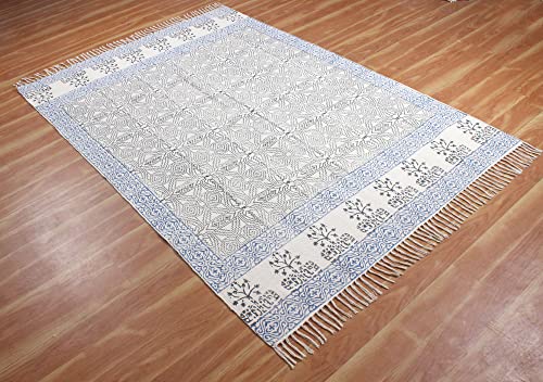 Tapis de bain bohème coton géométrique marron 120x450cm grand format pour chambre