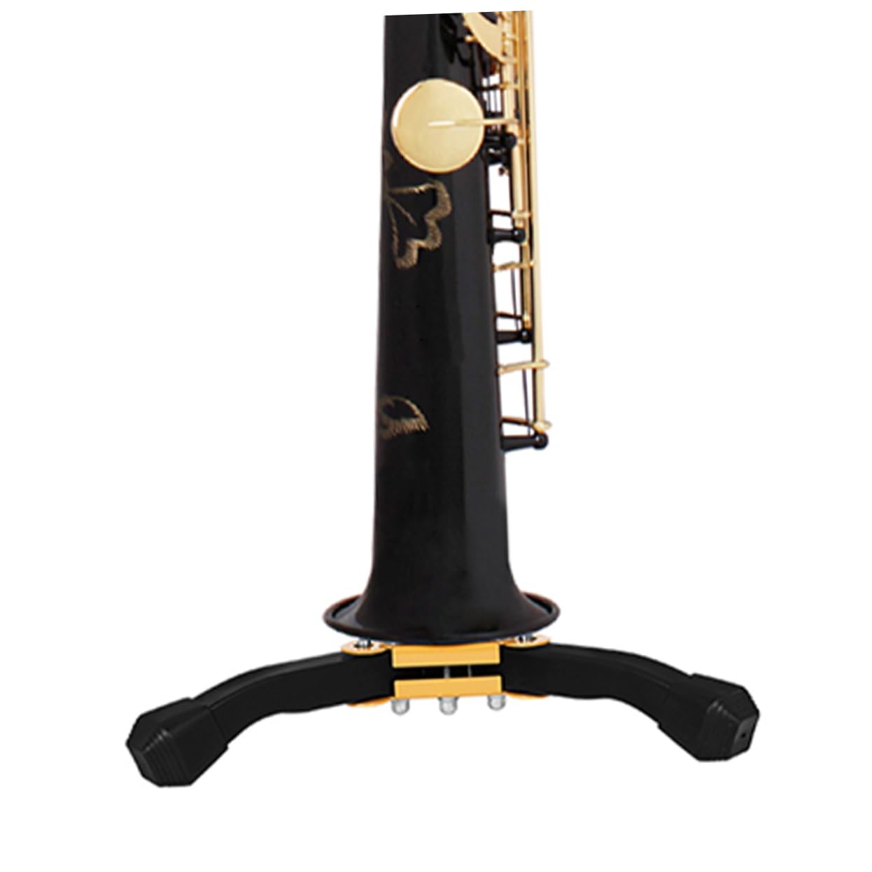 Supporto per Clarinetto Pieghevole a Struttura Triangolare Nero | Metallo e Spugna, Base Stabile, per Strumenti a Fiato, Adatto a Principianti e Professionisti