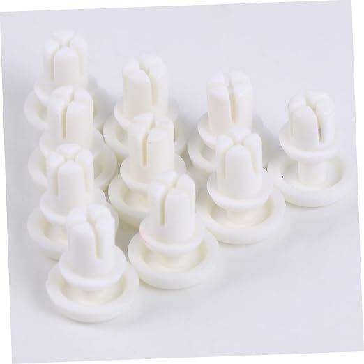 100 clips de plástico tipo remache expansión blancos miniatura 2