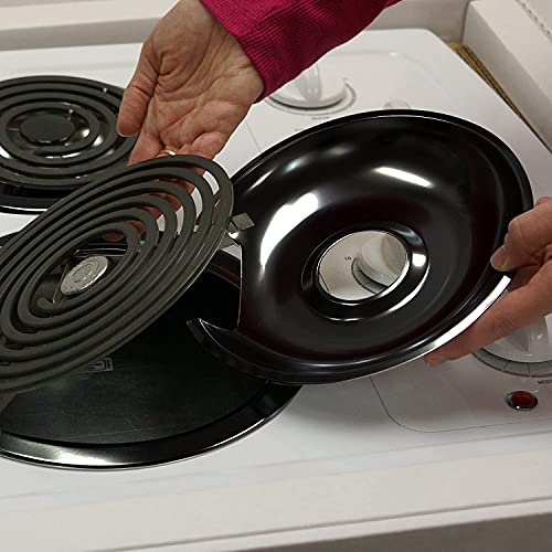 Range Kleen P1056RGE8 Drip Pan & Trim Ring Porcelain, Black 2 6" and 2 8" by Range Kleen - Image 2