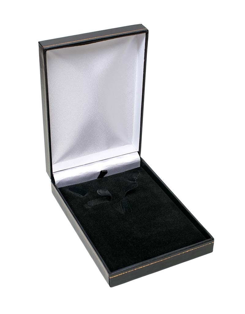 Box For Britain Black Classic Leatherette Medium Set Box, Necklace,Pendant Earring, Ring Box, Universal Jewellery Box For Birthdays, Proposals, Gifts, Jewellery Displays