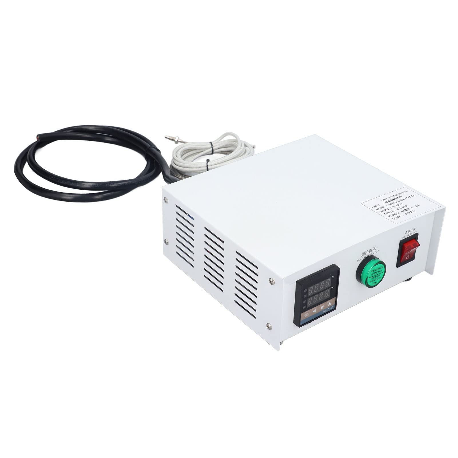 Ejoyous PID-Temperaturregler, Digitaler Edelstahl-Thermostat mit K-Sonde, AC220V SSR-Ausgang, 32 Bis 752 Fahrenheit, für Öfen, Wassertanks, Heizplattformen (#3)