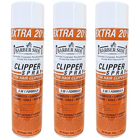 3 X ican Barber Side London Clipper Spray for Hair Clippers, Disinfectant / Lubricates / Anti-Rust Formula 454g Each Cover