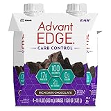 EAS AdvantEDGE Carb Control Protein Shake Rich Dark Chocolate Ready-to-Drink, 17 g of Protein 11 fl oz Bottles, 12 Count