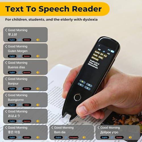 134 Languages Translator Pen, Offline OCR Digital Smart Reading Pen, Text to Speech & Voice to Text Scan Reader Pen, Pocket Dictionary Translation Pen, Accurate Portable Translator Device