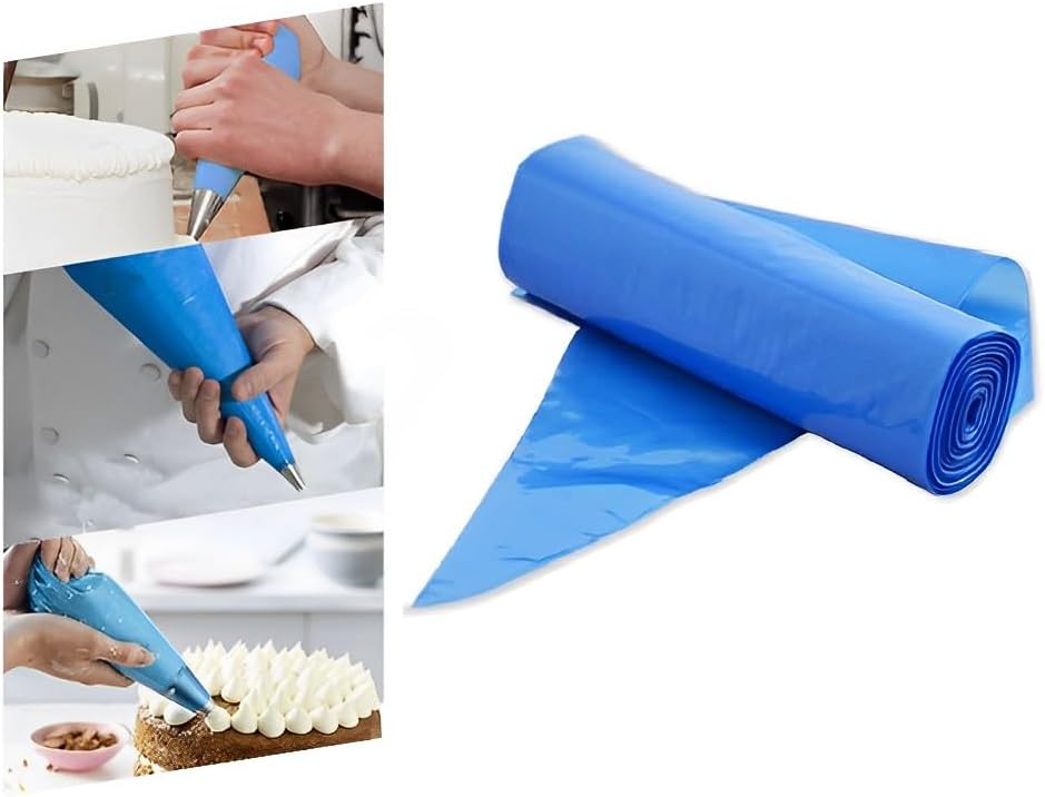 Venuscello® 100 x Savoy Icing Piping Disposable Blue Mash Thick 21" Non Sticky Bags for Decorating Cookies, Cake, Pastry Ideal for Baking Easy to Grip and Comfortable